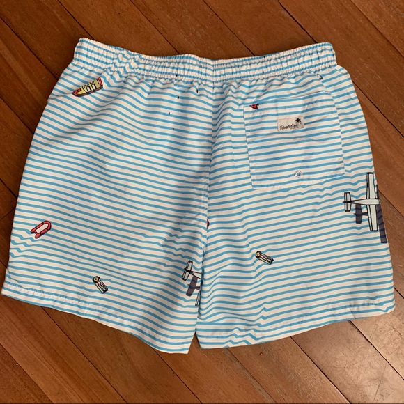 Boardies Blue and White Stripe Swim Trunks - Picture 7 of 12